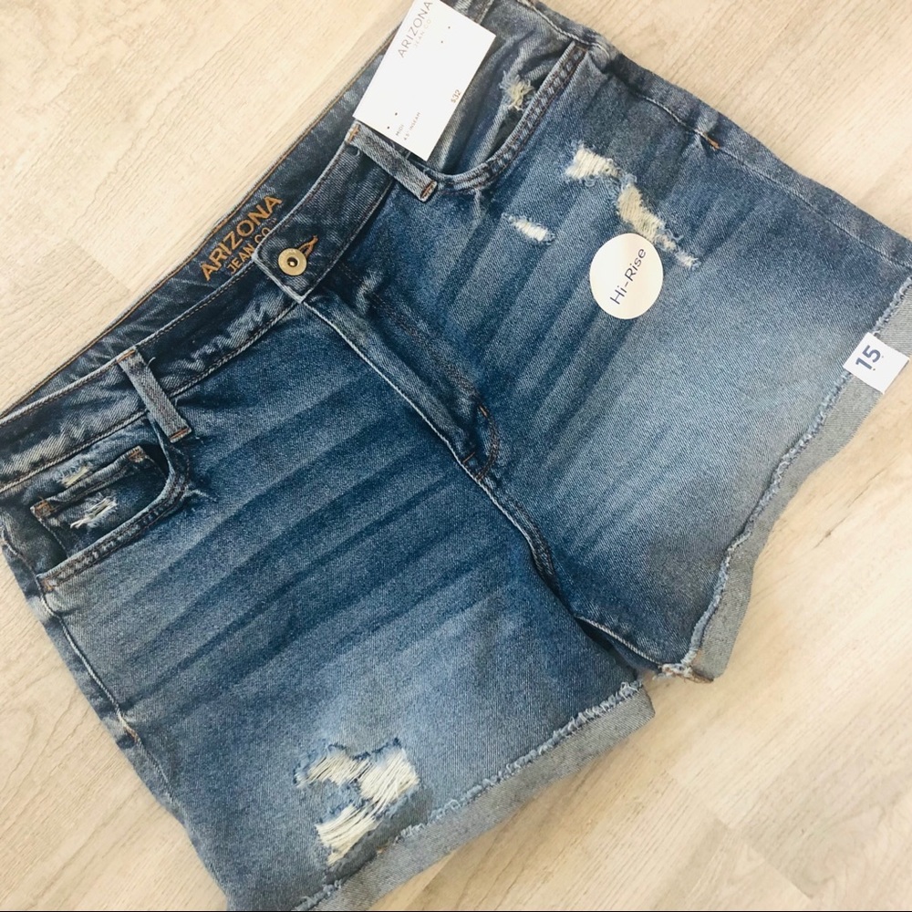 Arizona High Rise Medium Wash Jean Shorts
